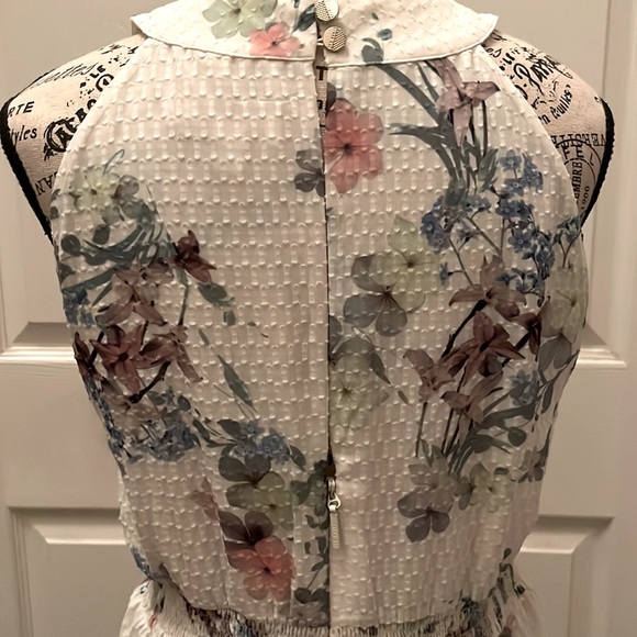 TED BAKER KAHLAY FLORAL JACQUARD HALTER MAXI TIERED DRESS. US SZ 6 TED SZ 2 - Picture 16 of 16